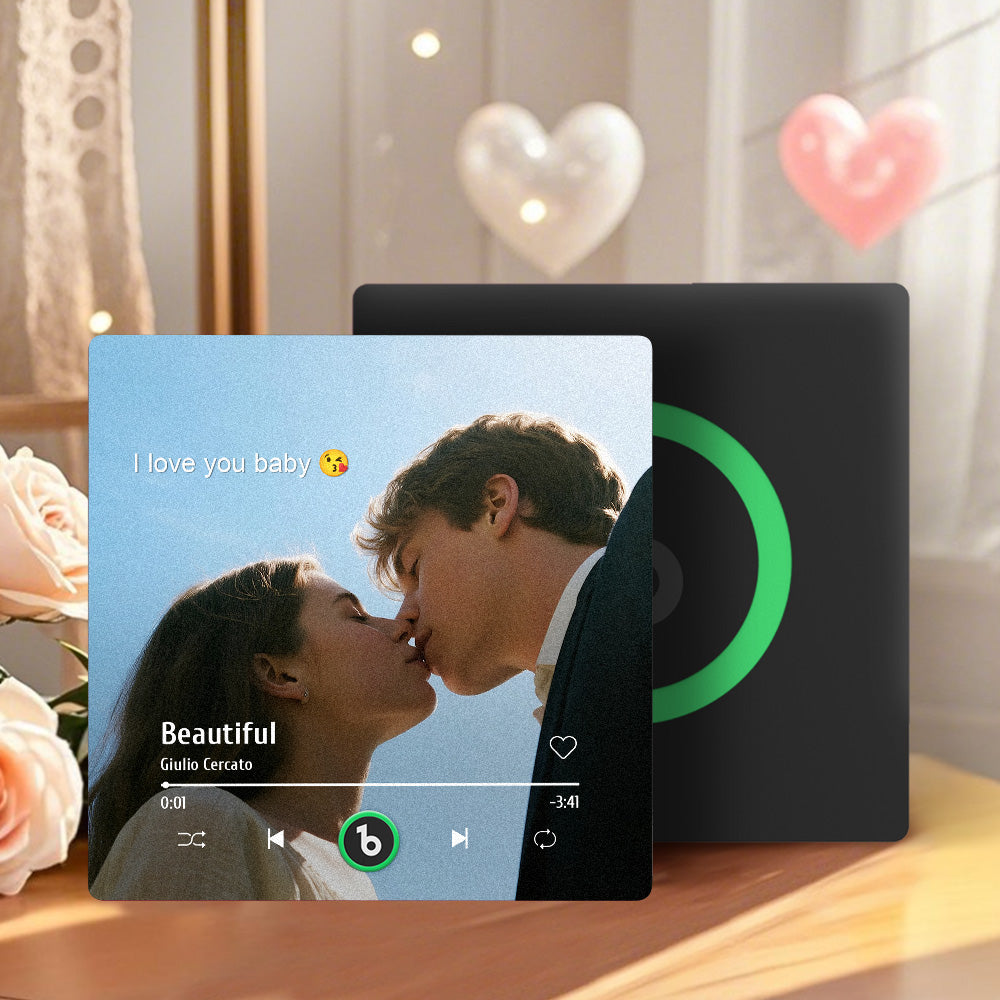 Personalizowany magnes z muzyką i zdjęciem