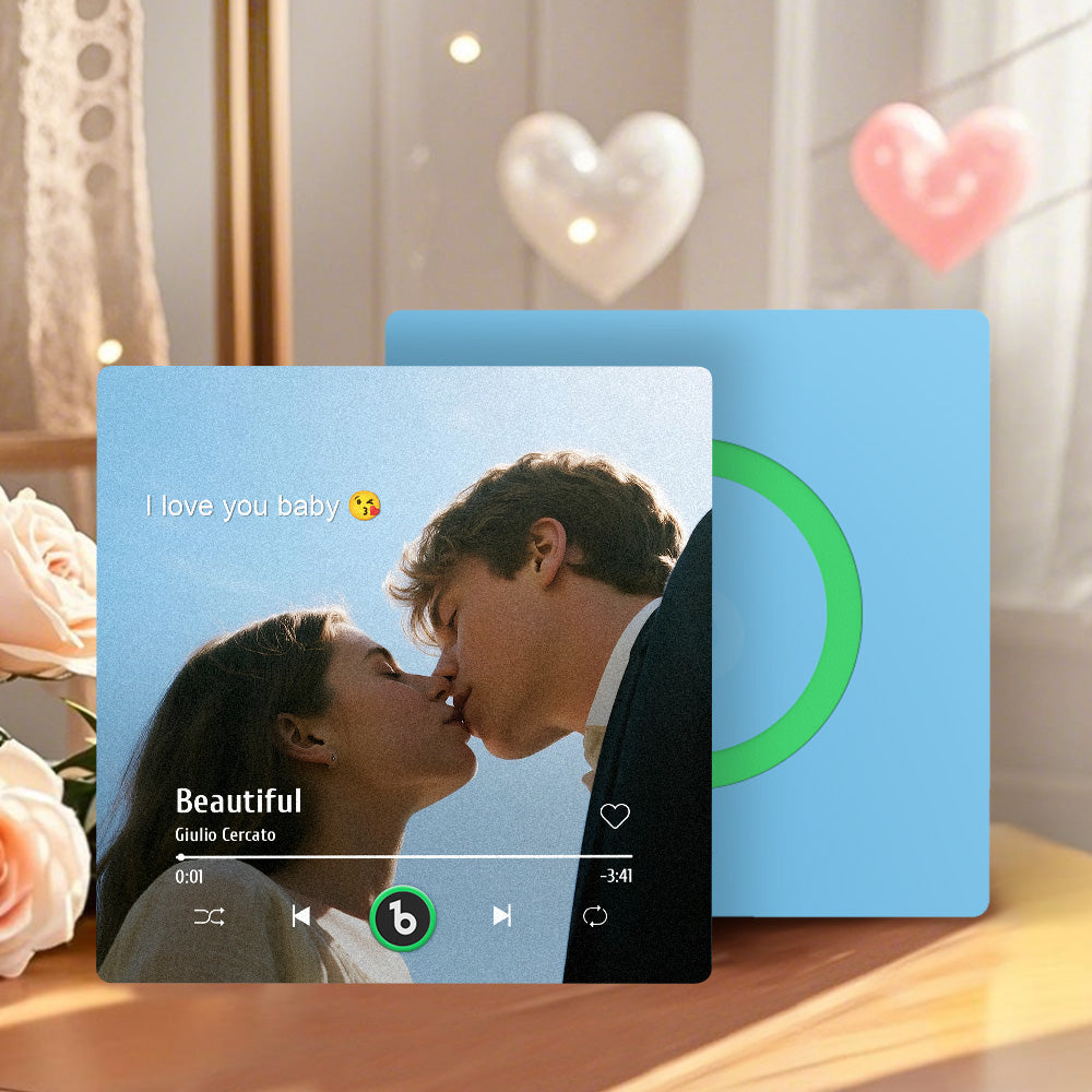 Personalizowany magnes z muzyką i zdjęciem
