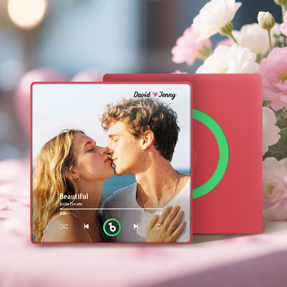 Personalizowany magnes na lodówkę z imionami i kolorową ramką, prezent na Walentynki