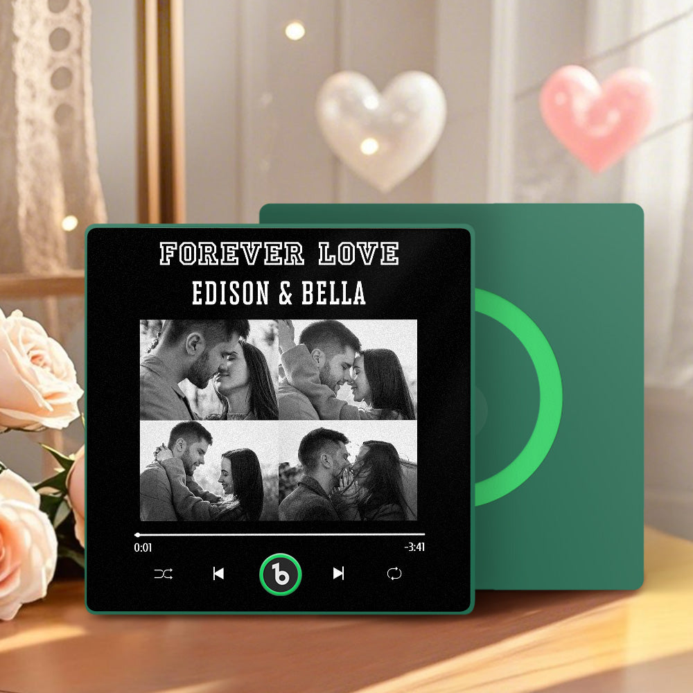 Personalizowany magnes na lodówkę z imionami i zdjęciami na Walentynki dla pary