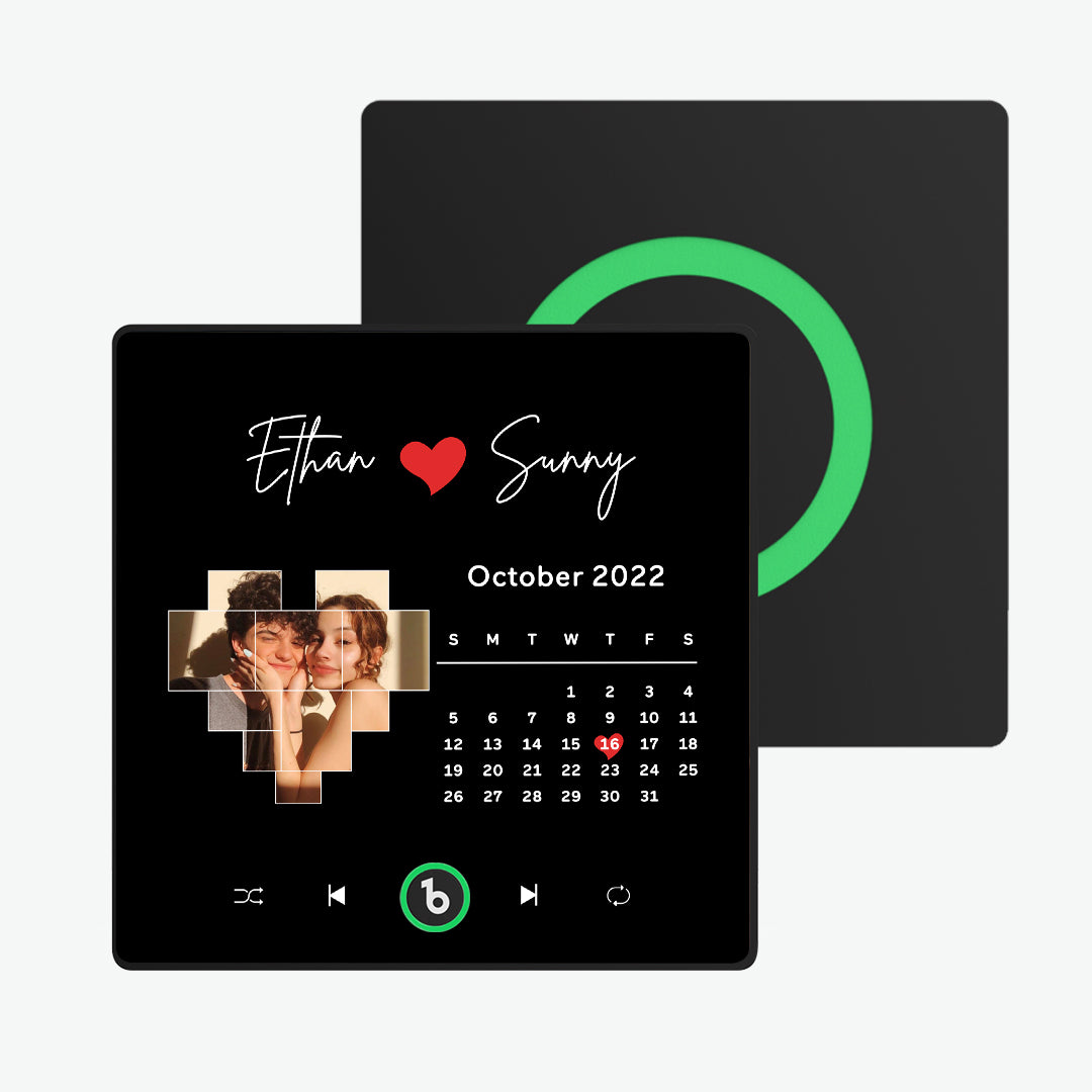 FridgeBeats Framed Custom Music Fridge Magnet Colorful Frame Love Calendar Fridge Magnet with Photo Unique Gift for Couple New 4.0 Upgrade