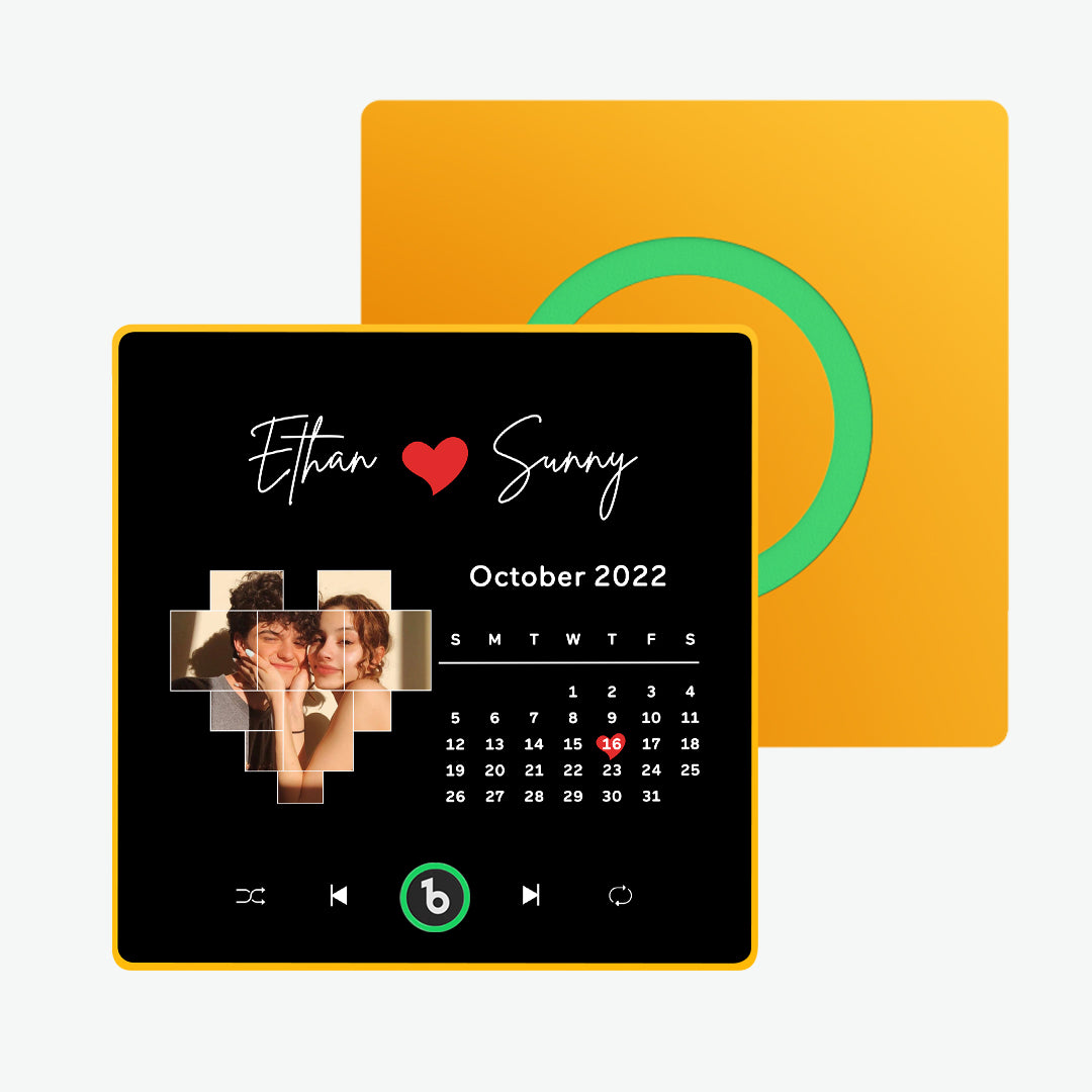 FridgeBeats Framed Custom Music Fridge Magnet Colorful Frame Love Calendar Fridge Magnet with Photo Unique Gift for Couple New 4.0 Upgrade