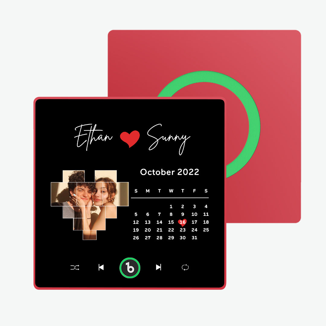 FridgeBeats Framed Custom Music Fridge Magnet Colorful Frame Love Calendar Fridge Magnet with Photo Unique Gift for Couple New 4.0 Upgrade