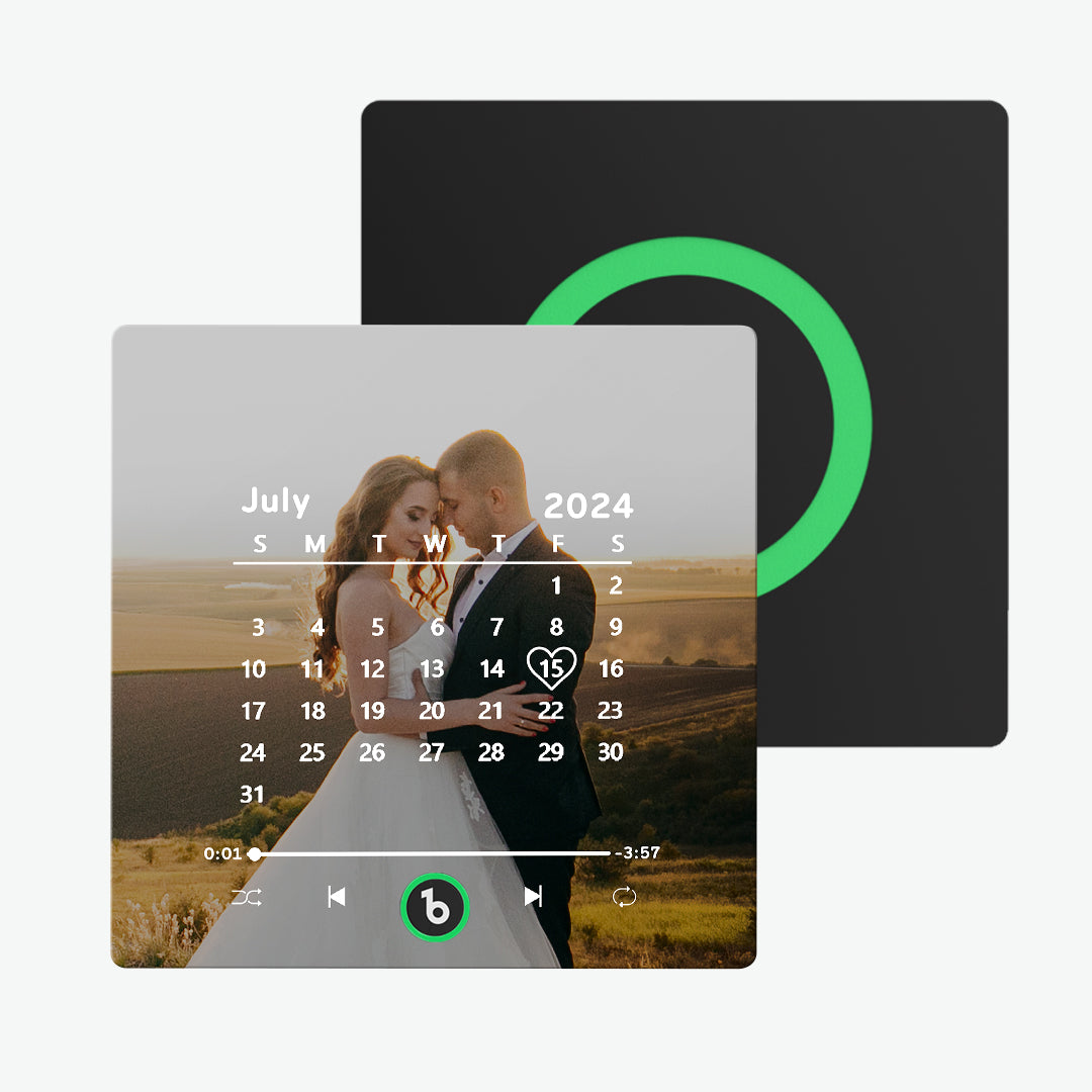 FridgeBeats Frameless Custom Music Fridge Magnet New 4.0 Upgrade Colorful Personalized Calendar Fridge Magnet with Photo Wedding Gift