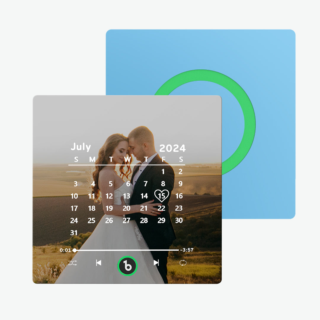 FridgeBeats Frameless Custom Music Fridge Magnet New 4.0 Upgrade Colorful Personalized Calendar Fridge Magnet with Photo Wedding Gift