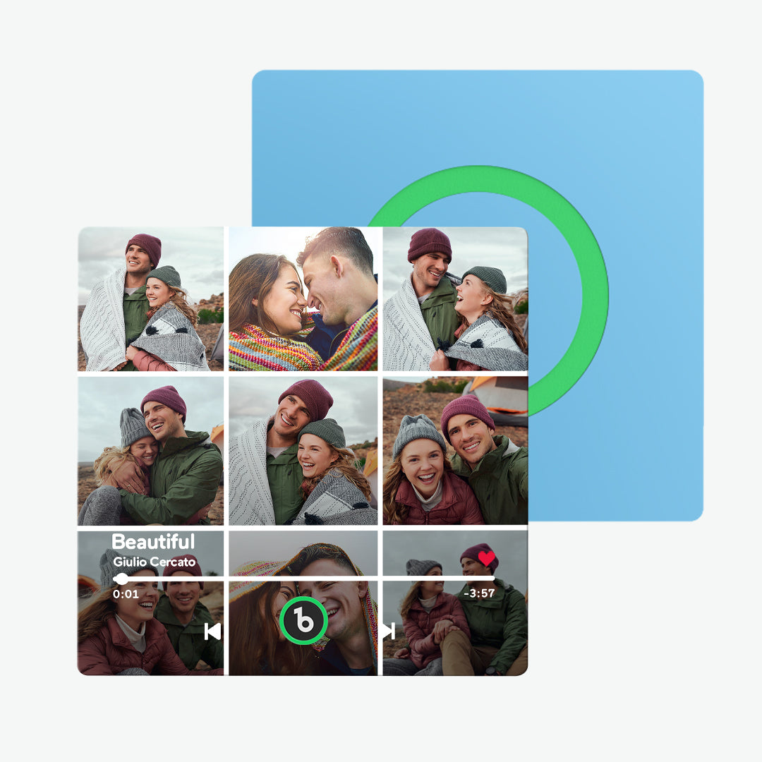 FridgeBeats Frameless Custom Music Fridge Magnet New 4.0 Upgrade Wall Photo Sticker That Plays Music Without Cell Phone Multiple Styles Gift