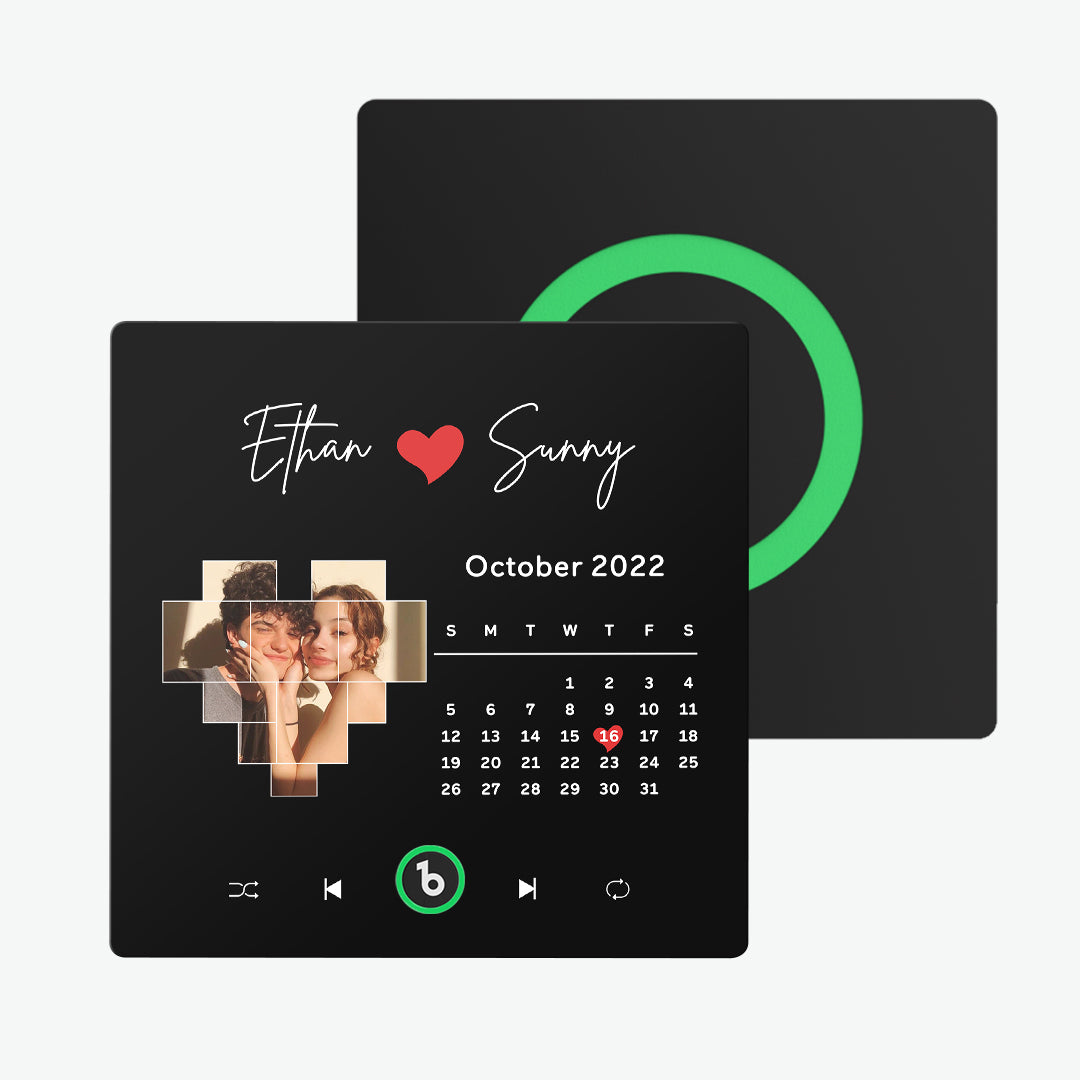 FridgeBeats Frameless Custom Music Fridge Magnet Love Calendar Fridge Magnet with Photo Unique Gift for Couple New 4.0 Upgrade