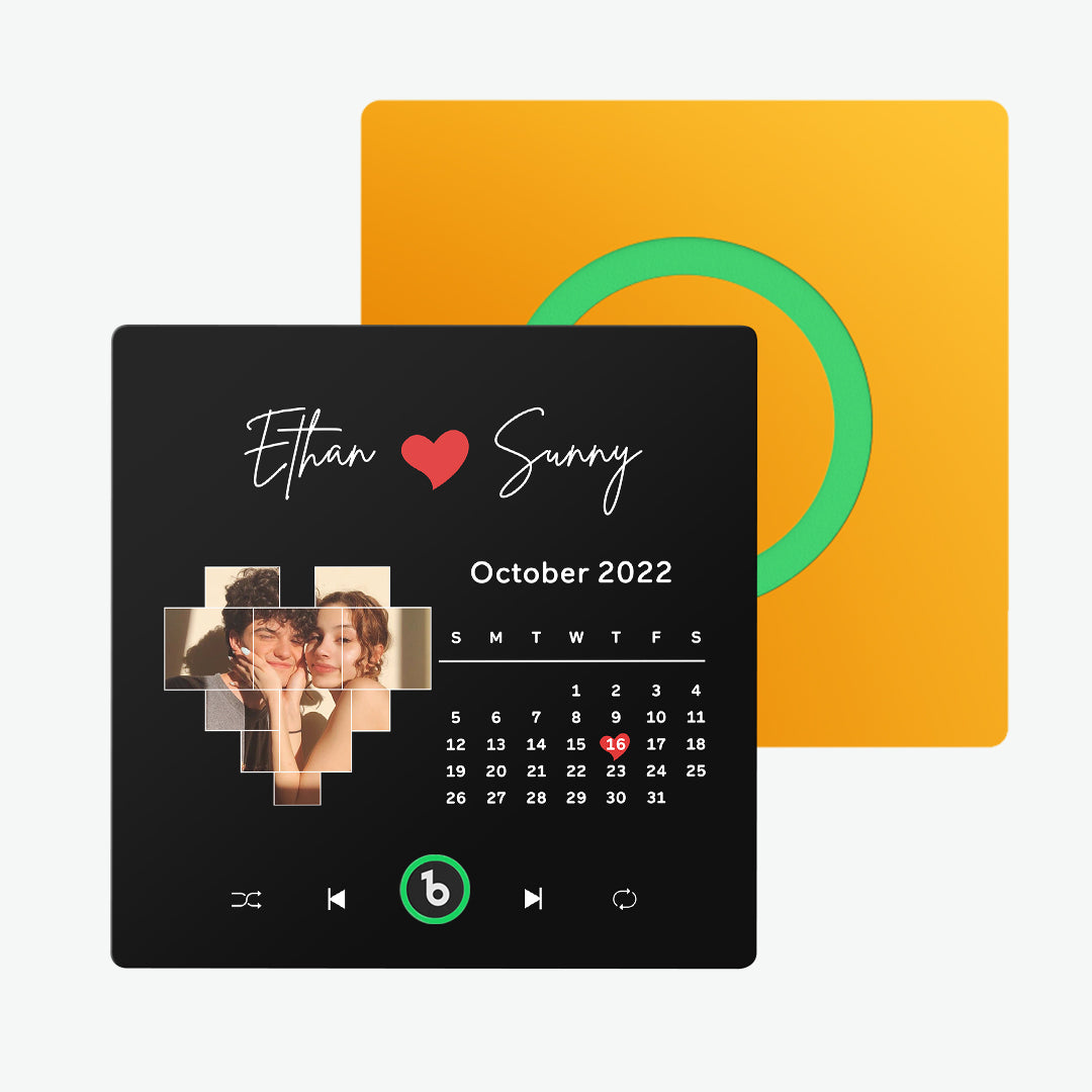 FridgeBeats Frameless Custom Music Fridge Magnet Love Calendar Fridge Magnet with Photo Unique Gift for Couple New 4.0 Upgrade