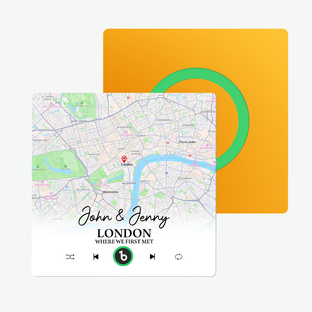 FridgeBeats Frameless Custom Map Personalized Text Colorful Music Fridge Magnet Sticker Special for Valentine's Day New 4.0 Upgrade