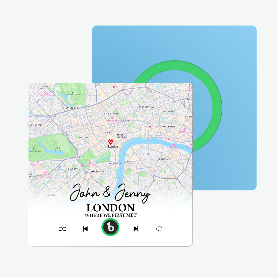 FridgeBeats Frameless Custom Map Personalized Text Colorful Music Fridge Magnet Sticker Special for Valentine's Day New 4.0 Upgrade