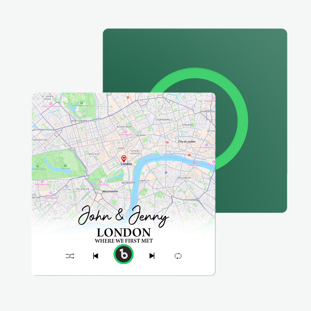 FridgeBeats Frameless Custom Map Personalized Text Colorful Music Fridge Magnet Sticker Special for Valentine's Day New 4.0 Upgrade