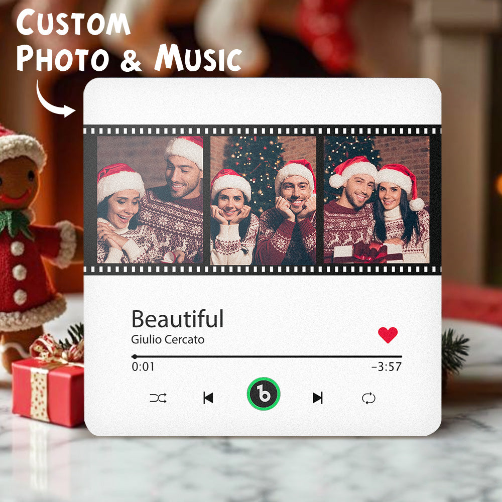 FridgeBeats Frameless Custom Music Fridge Magnet New 4.0 Upgrade Wall Photo Sticker That Plays Music Without Cell Phone Multiple Styles Gift