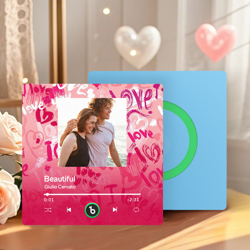 Personalizowany magnes na lodówkę z muzyką na Walentynki, prezent dla niej