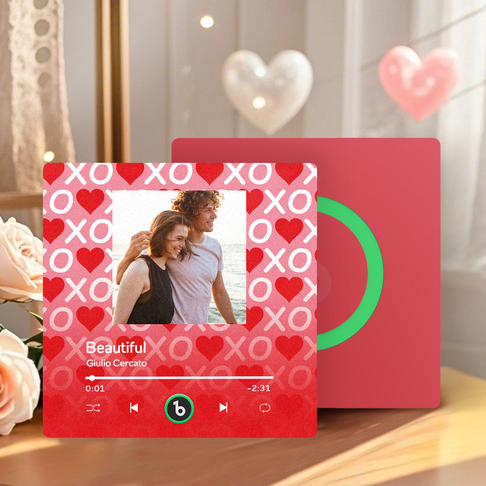 Personalizowany magnes na lodówkę z muzyką na prezent dla pary na Walentynki