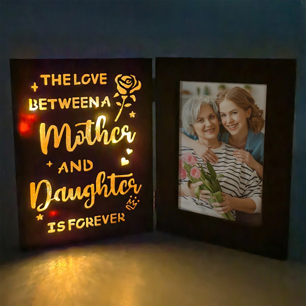 Personalizowana ramka ze zdjęciem i światłem na prezent dla rodziców lub ukochanej