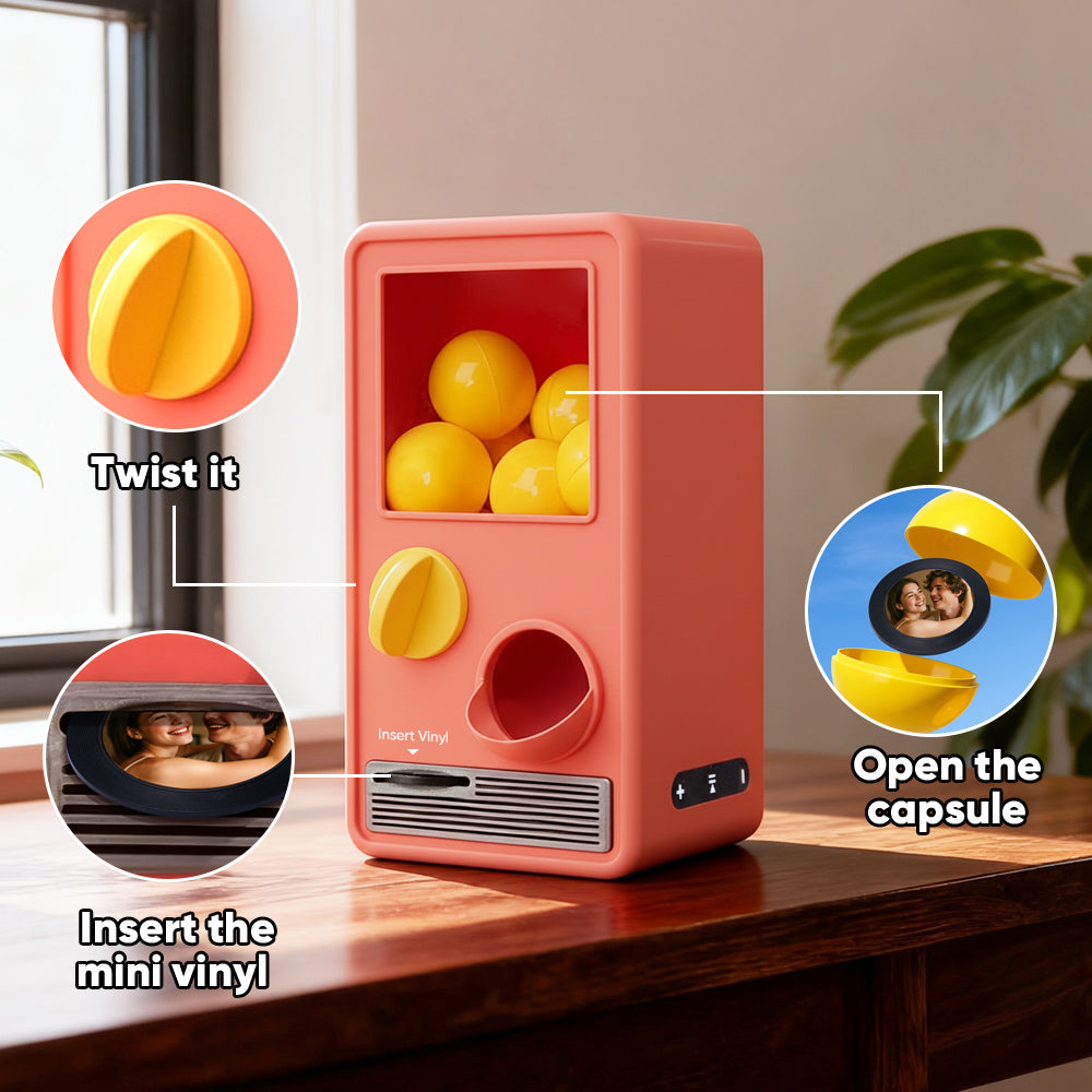 Personalized Music and Photo Music Gachapon Machine Custom Song Mini Record Box Anniversary Gift Christmas Gifts