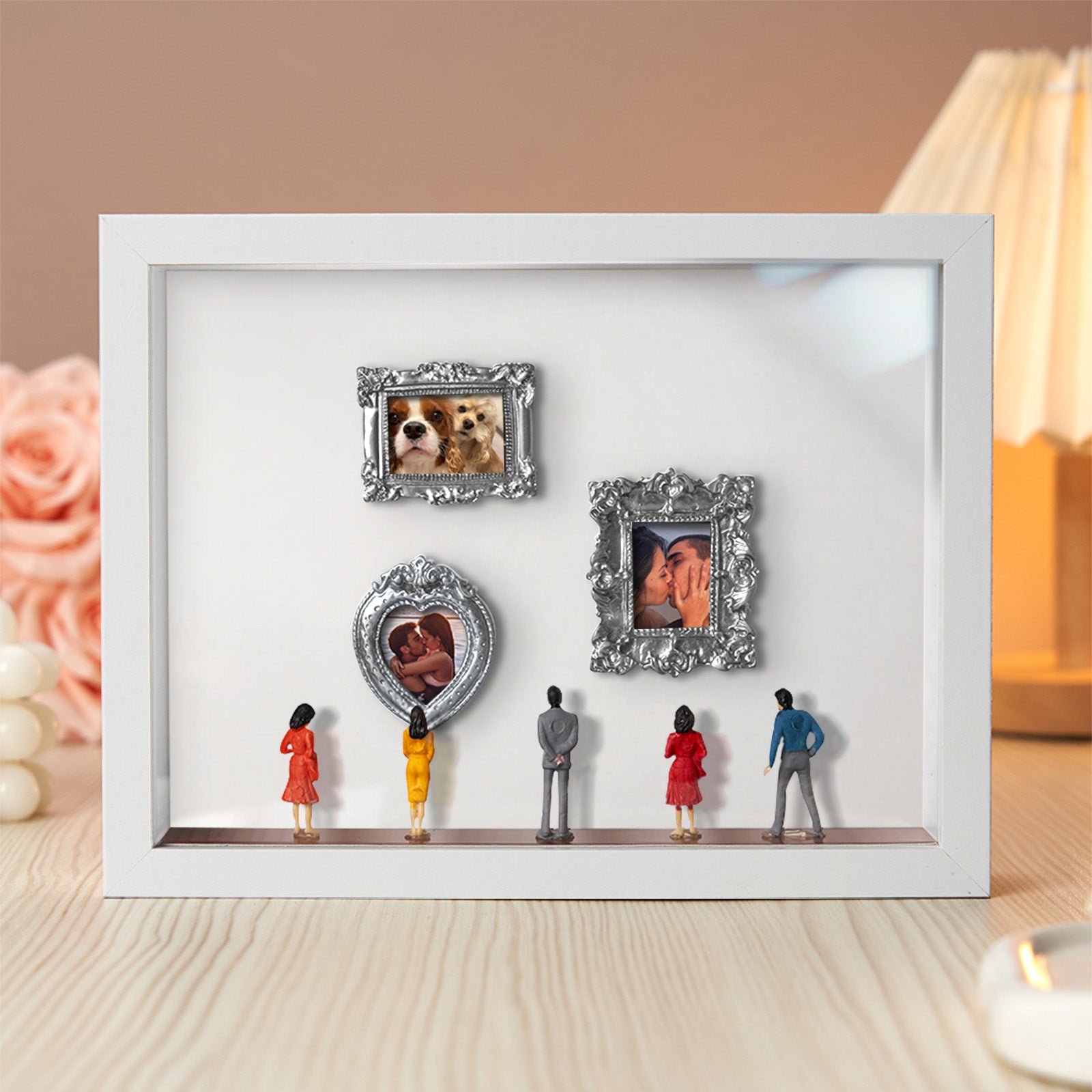 With Spot Lights : Museum of Us White Frame Personalized Couples Gift for Her Cute Miniature Museum Gifts
