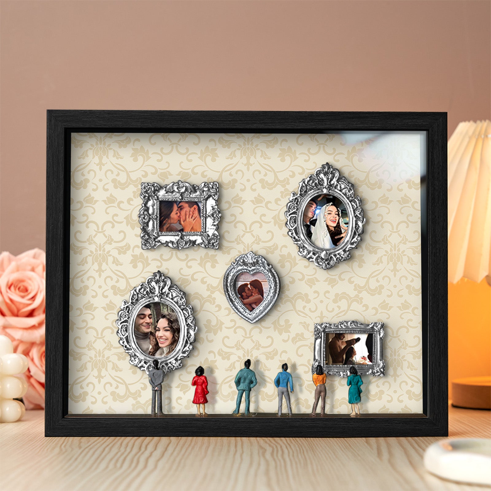 With Spot Lights : Museum of Us Black Frame Personalized Couples Gift for Her Cute Miniature Museum Gifts