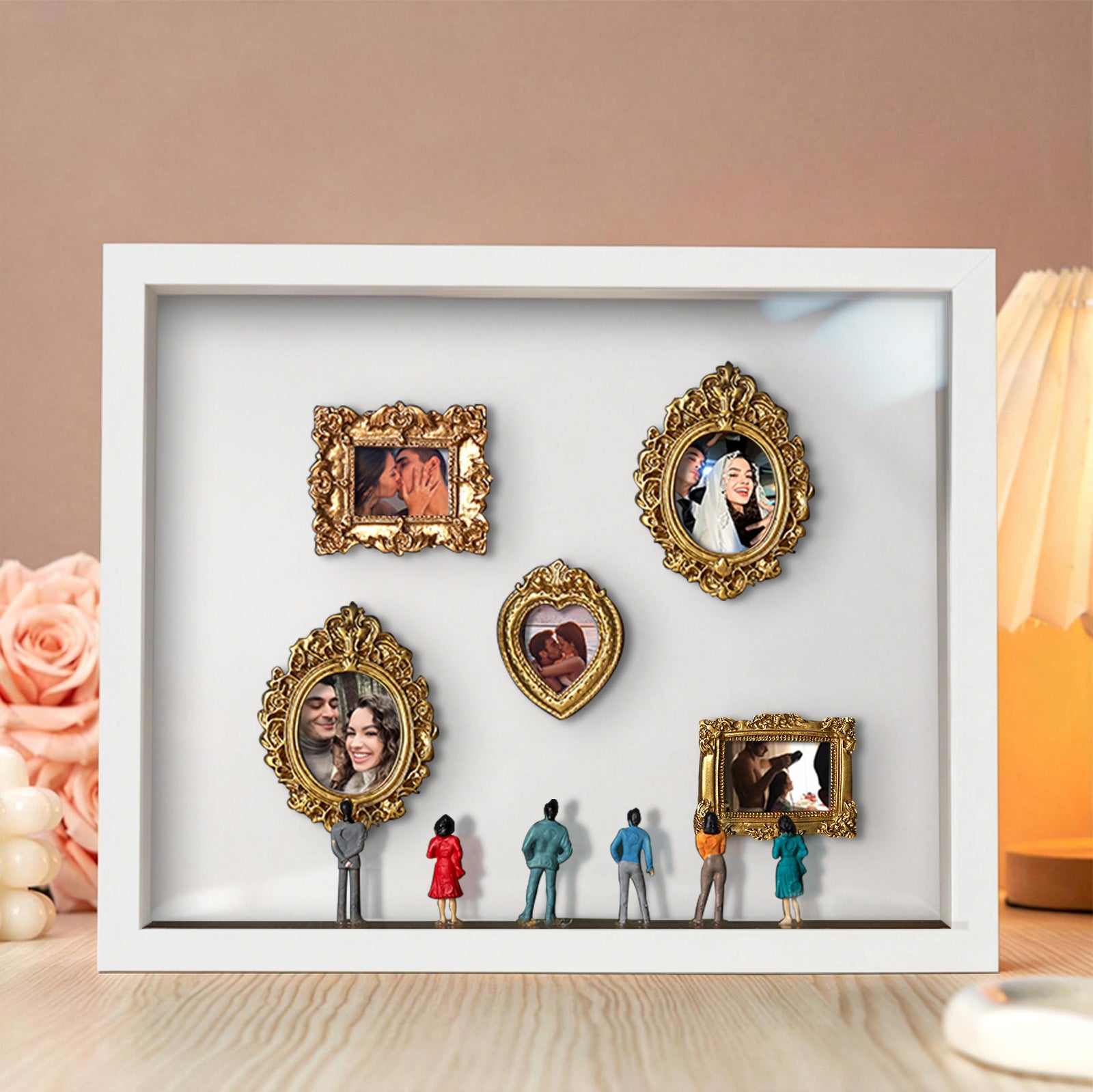 With Spot Lights : Museum of Us White Frame Personalized Couples Gift for Her Cute Miniature Museum Gifts