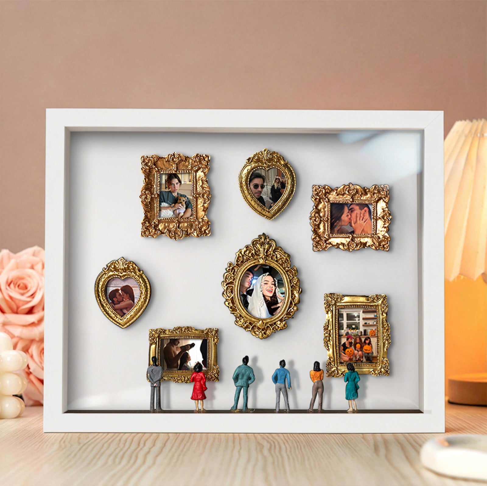 With Spot Lights : Museum of Us White Frame Personalized Couples Gift for Her Cute Miniature Museum Gifts