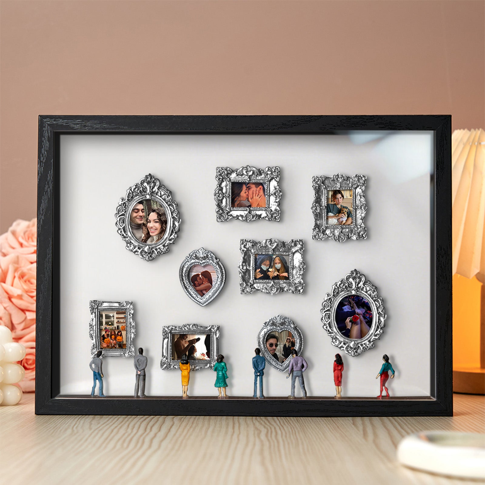 With Spot Lights : Museum of Us Black Frame Personalized Couples Gift for Her Cute Miniature Museum Gifts
