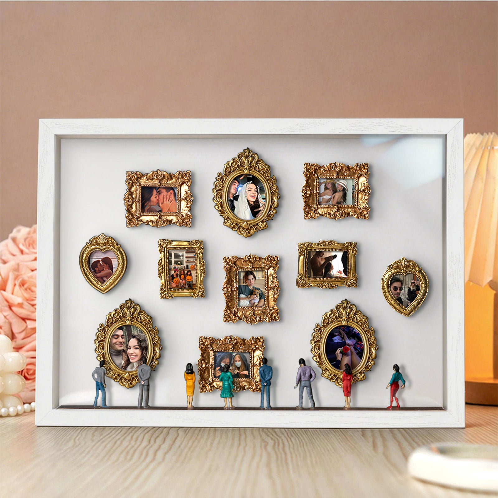 With Spot Lights : Museum of Us White Frame Personalized Couples Gift for Her Cute Miniature Museum Gifts