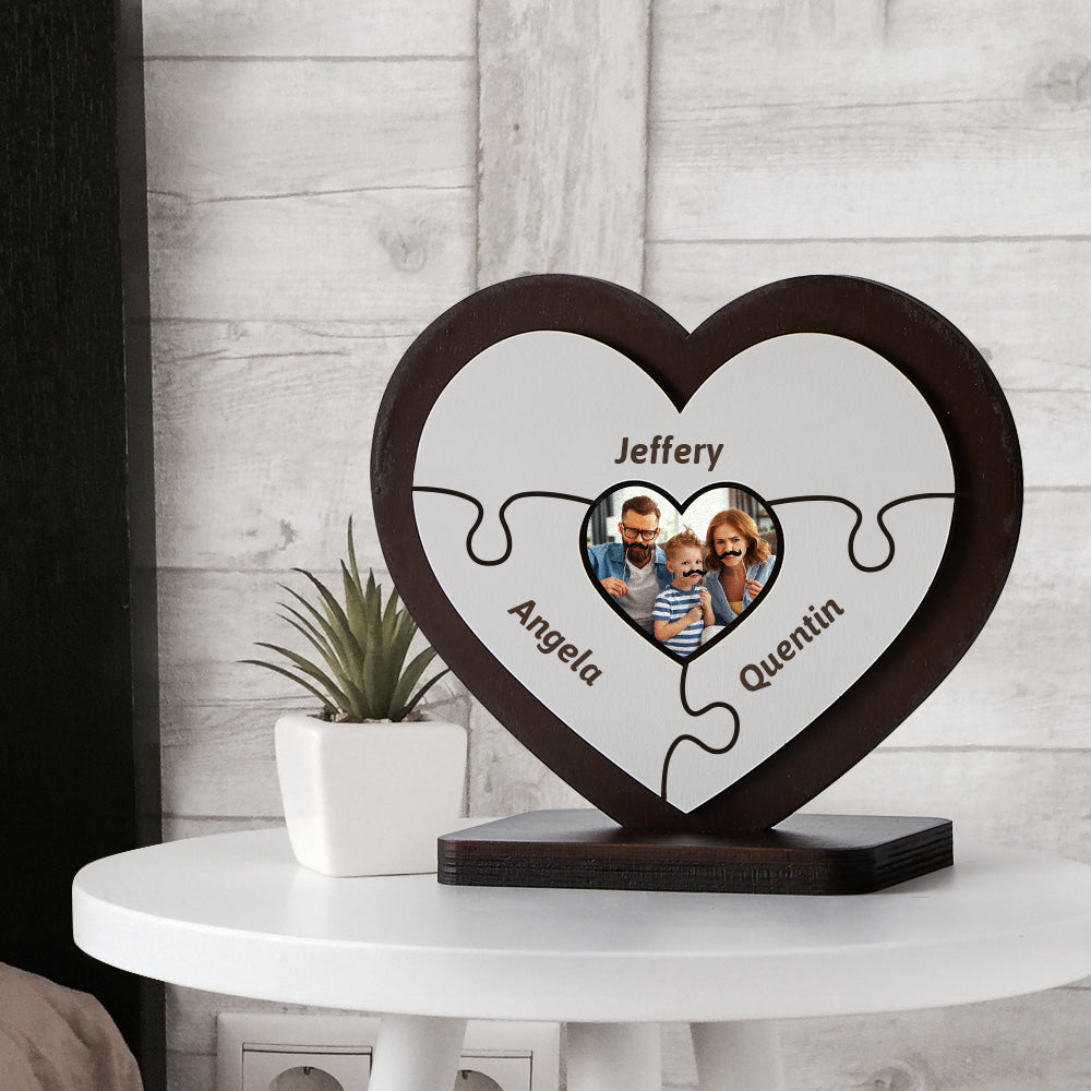 Personalizowana drewniana układanka serce na prezent dla Mamy na Dzień Matki