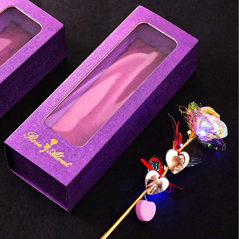 Sztuczna Róża Galaktyczna z Personalizowanym Zdjęciem Prezent dla Niej