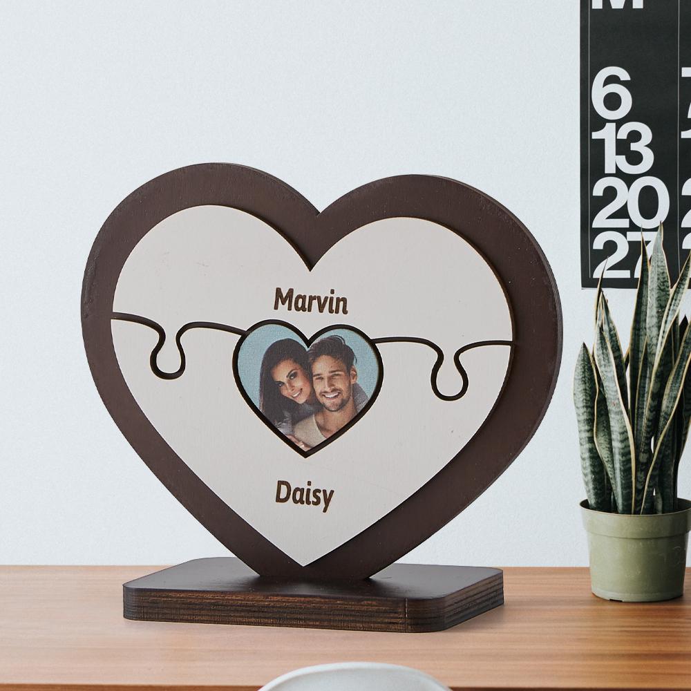 Personalizowana drewniana układanka serce na prezent dla Mamy na Dzień Matki