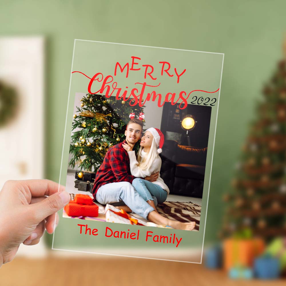 Personalizowana tablica akrylowa z nazwiskiem rodziny na prezent świąteczny