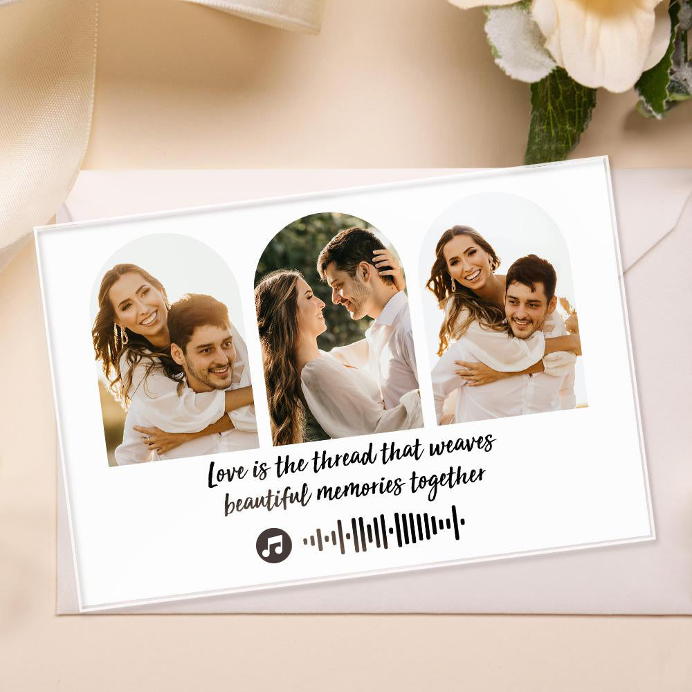 Personalizowana ramka na zdjęcia z trzema zdjęciami na rocznicę