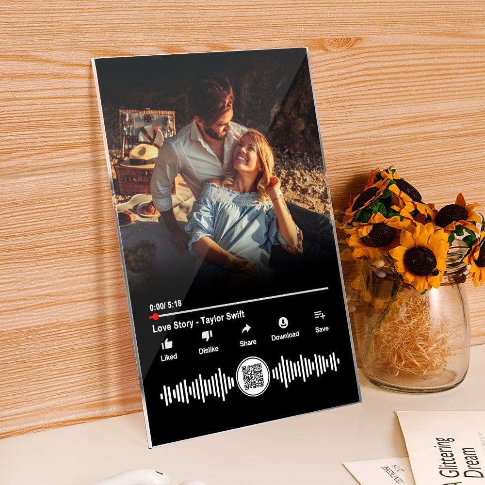 Personalizowana tablica muzyczna z zdjęciem dla pary na rocznicę