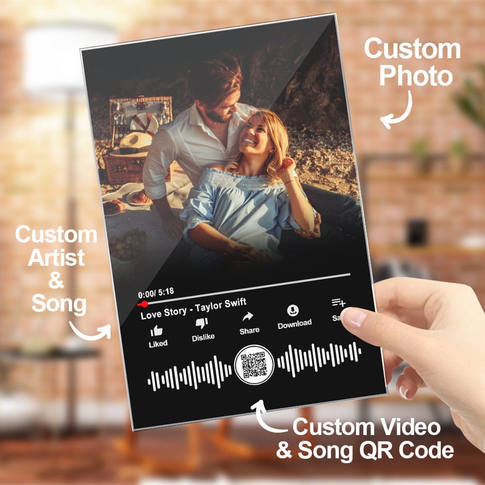 Personalizowana tablica muzyczna z zdjęciem dla pary na rocznicę