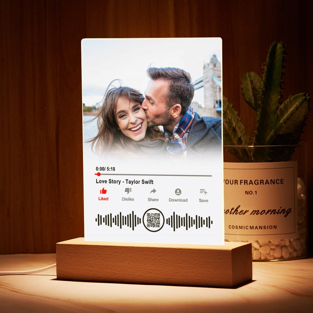 Personalizowana tablica muzyczna z zdjęciem dla pary na rocznicę
