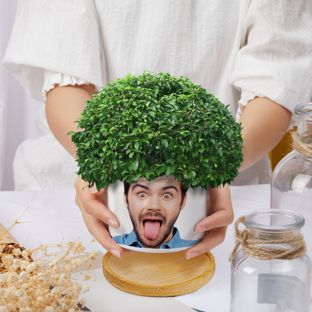 Ceramiczny doniczkowy kwietnik z personalizacją na Dzień Babci, prezent dla babci