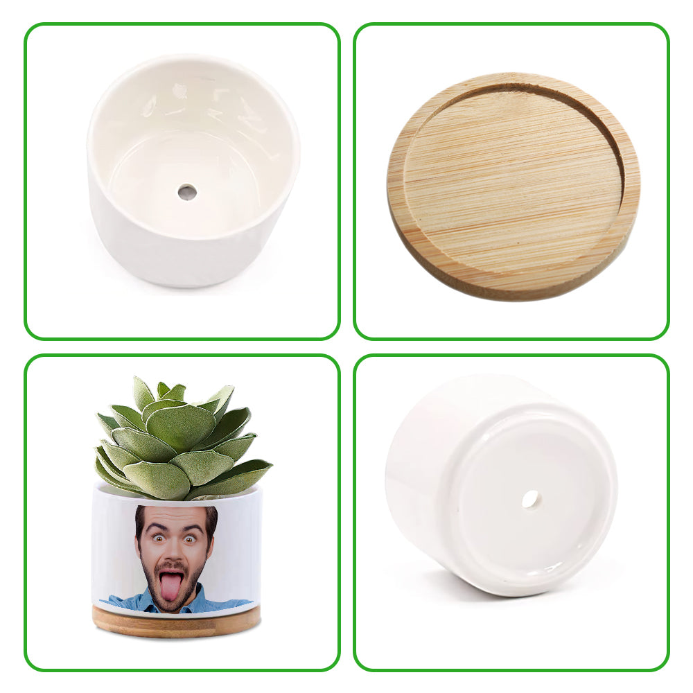 Ceramiczny doniczkowy kwietnik z personalizacją na Dzień Babci, prezent dla babci