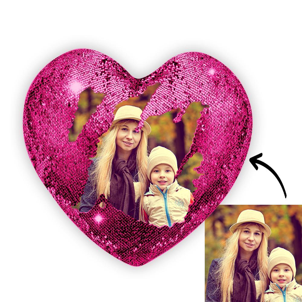 Personalizowana poduszka z sercem i zdjęciem, prezent na rocznicę lub urodziny