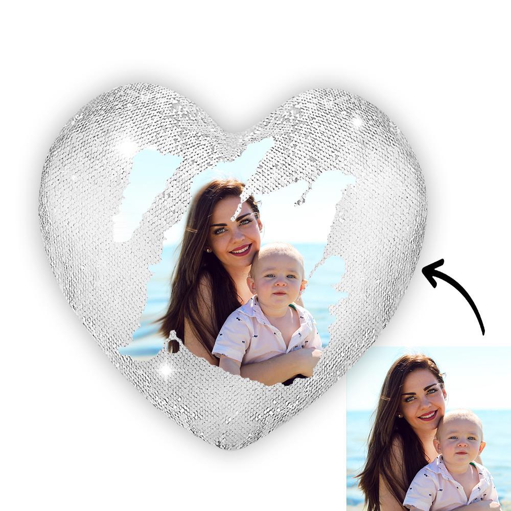 Personalizowana poduszka z sercem i zdjęciem, prezent na rocznicę lub urodziny