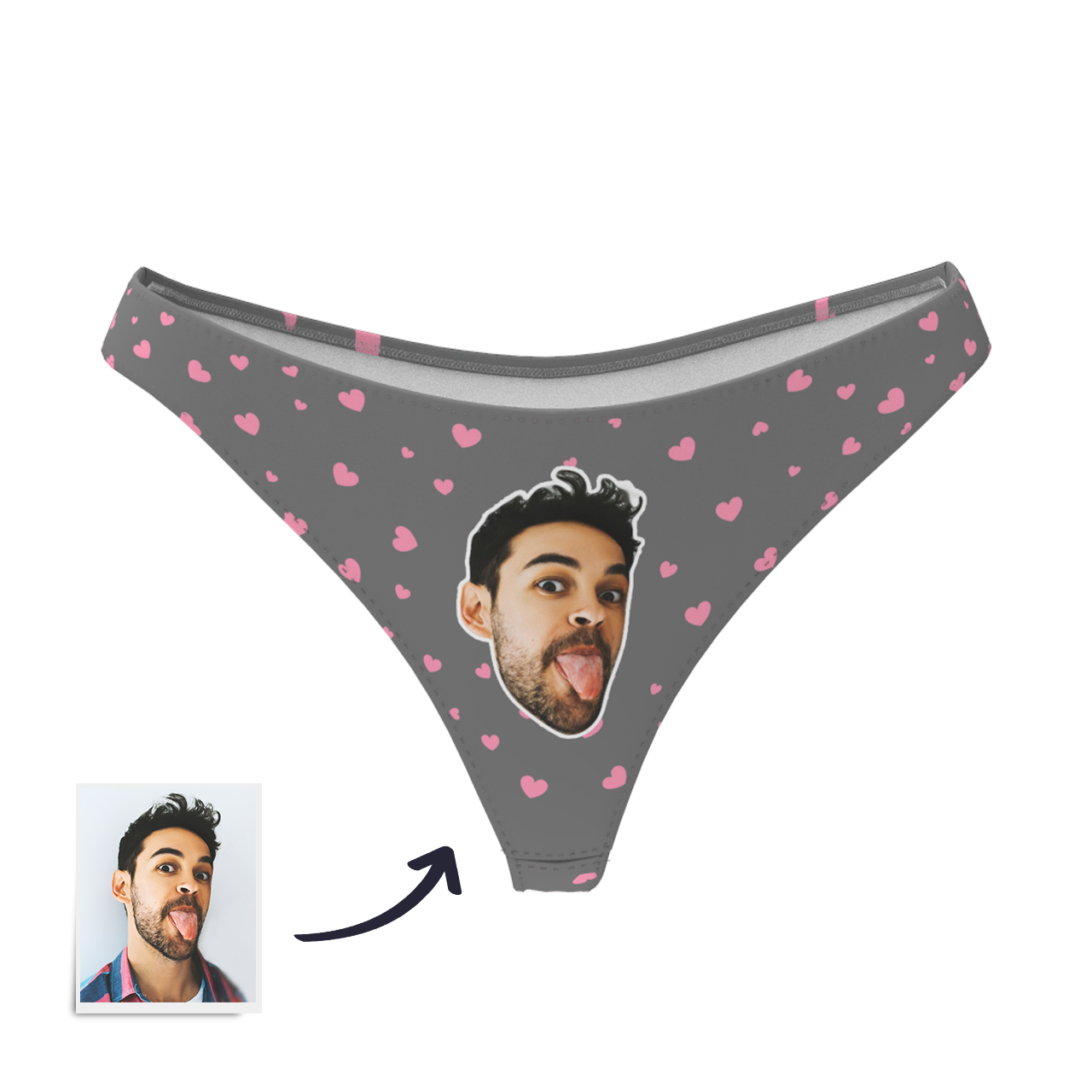 Personalizowane majtki z twarzą dla niej na prezent na rocznicę lub walentynki