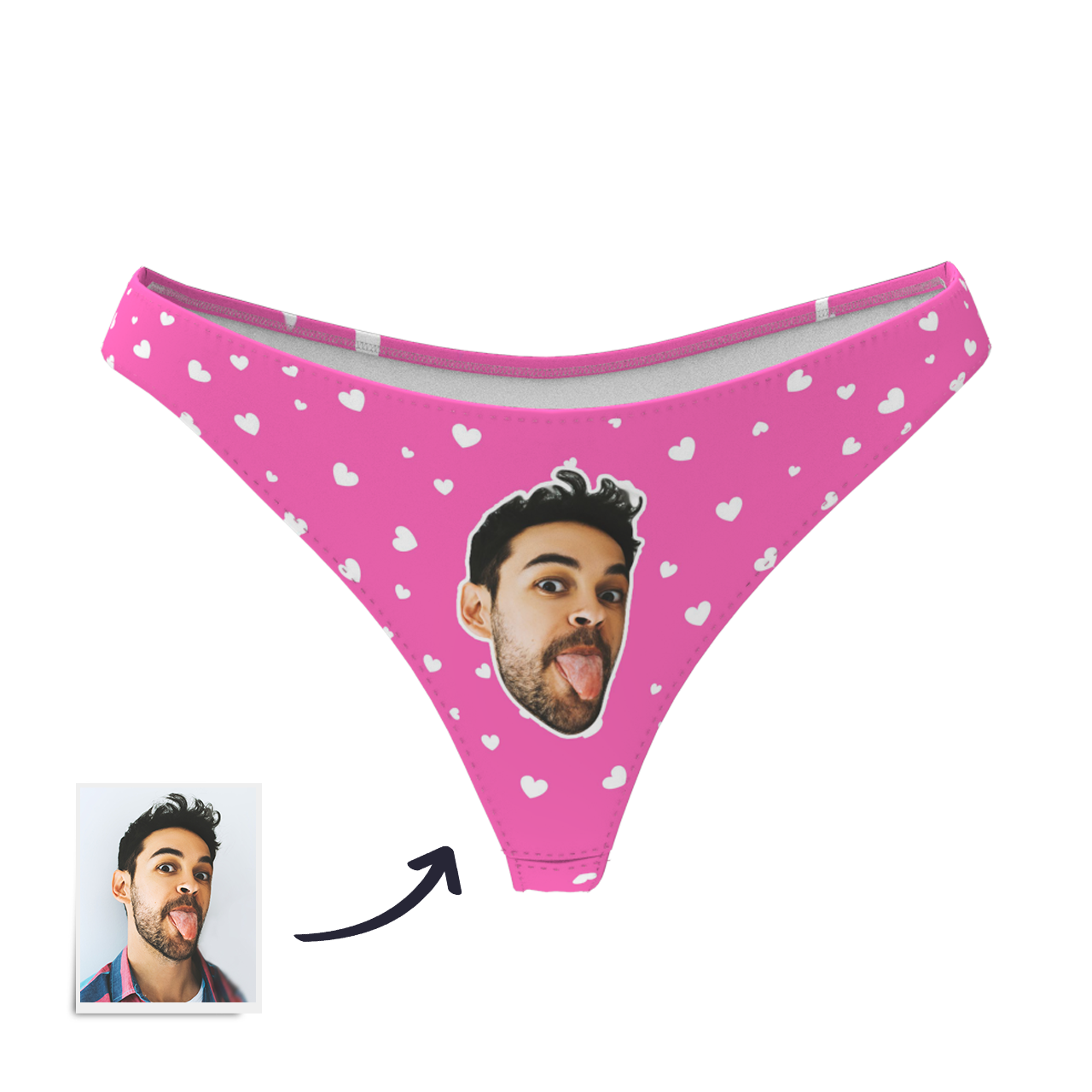 Personalizowane majtki z twarzą dla niej na prezent na rocznicę lub walentynki