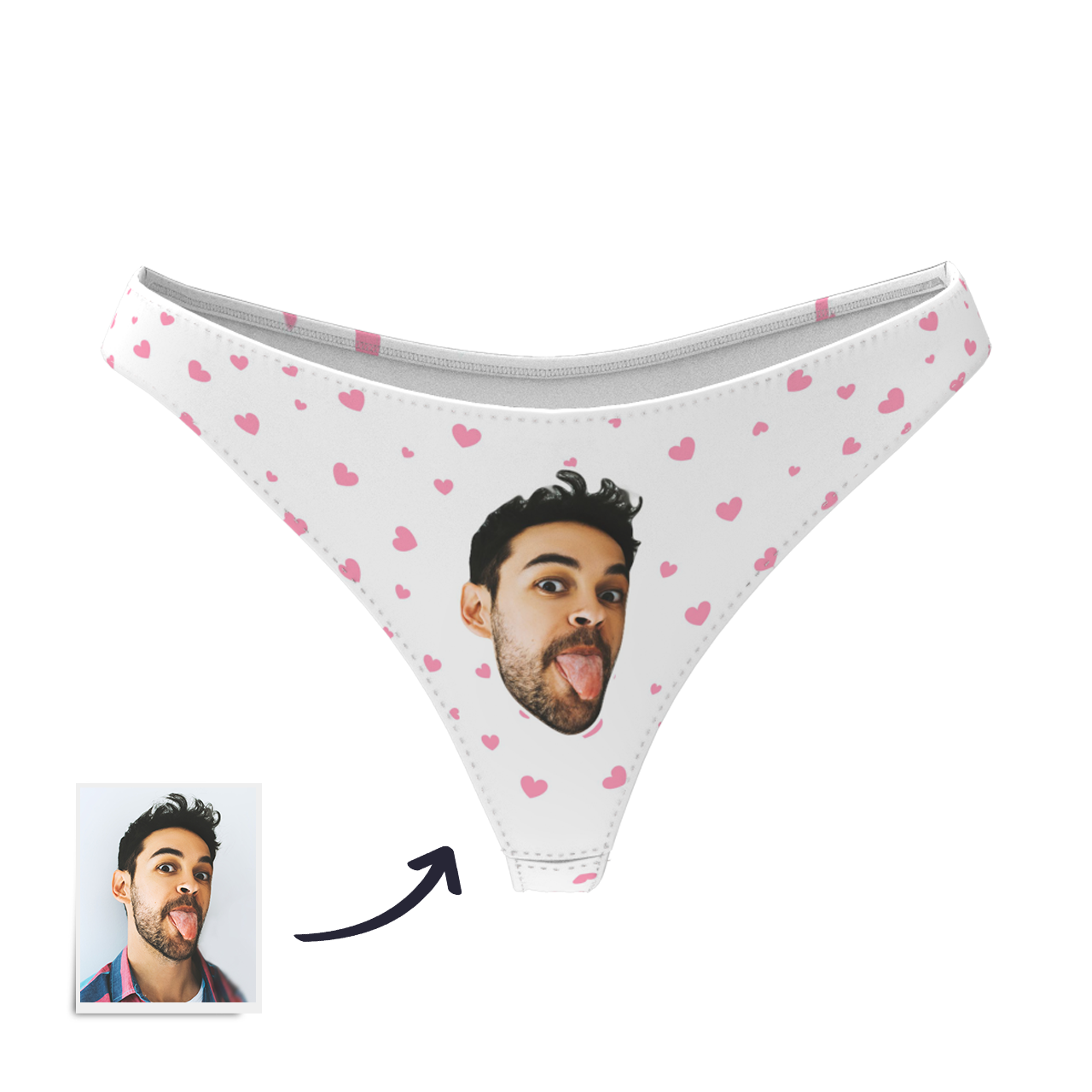 Personalizowane majtki z twarzą dla niej na prezent na rocznicę lub walentynki
