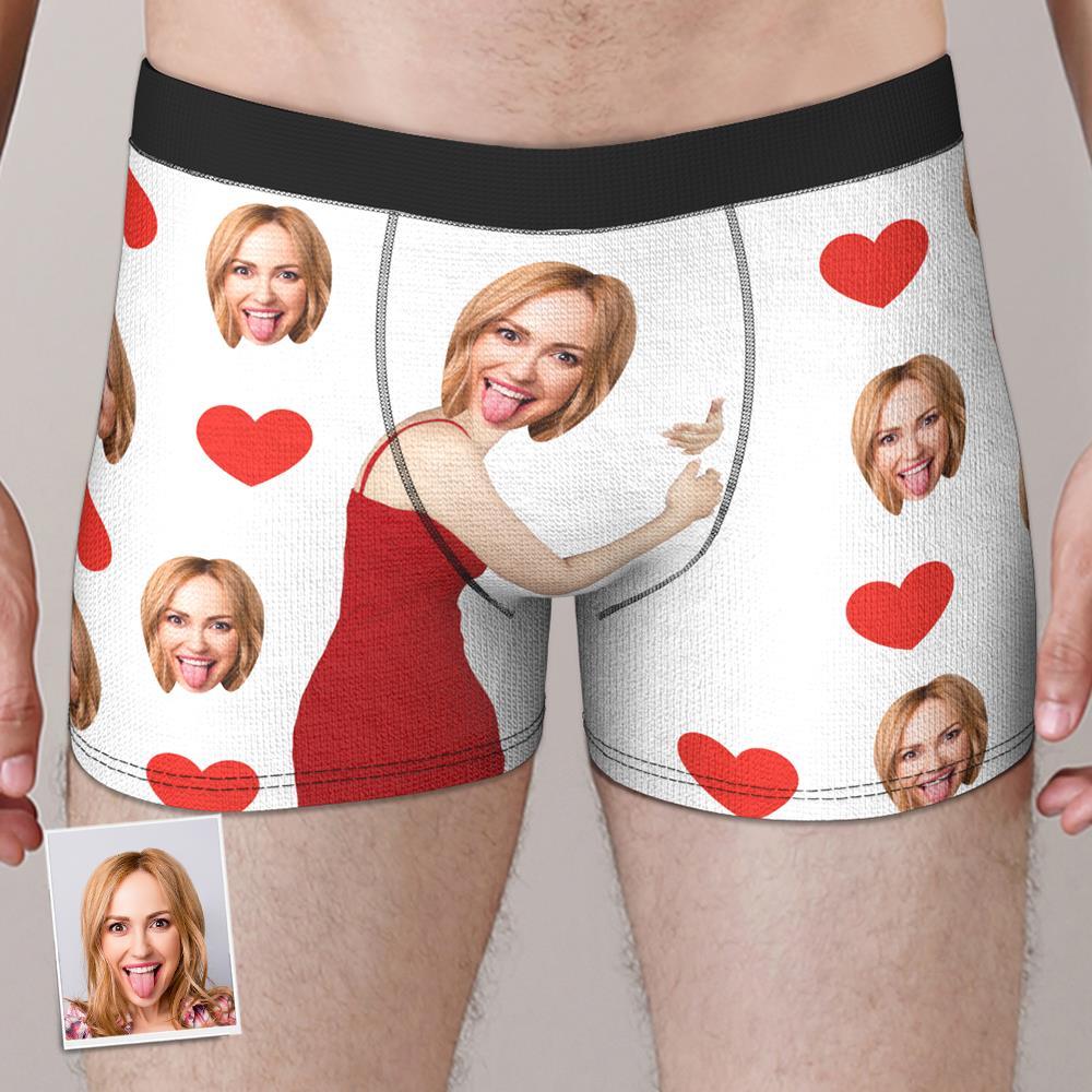 Personalizowane bokserki z sercem dla niego na rocznicę, zabawny prezent