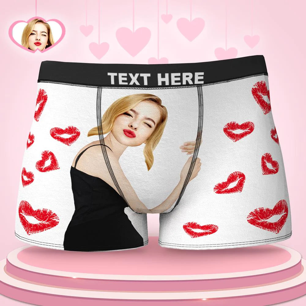 Personalizowane bokserki z nadrukiem serca dla chłopaka na prezent