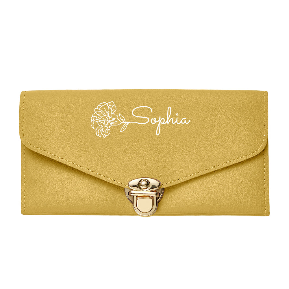 Portfel na Dzień Babci - prezent dla babci z imieniem i kwiatem urodzinowym