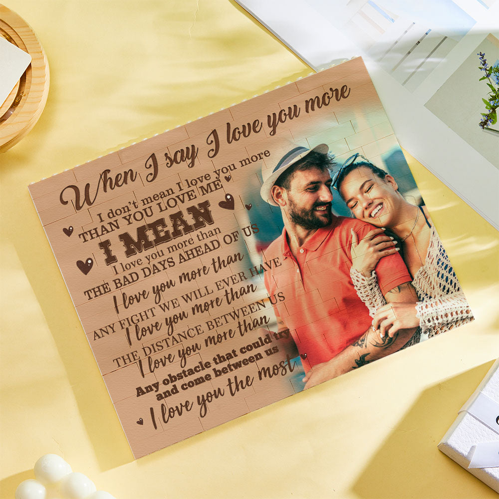 Personalizowana ramka na zdjęcia z puzzlem dla pary na rocznicę I Love You