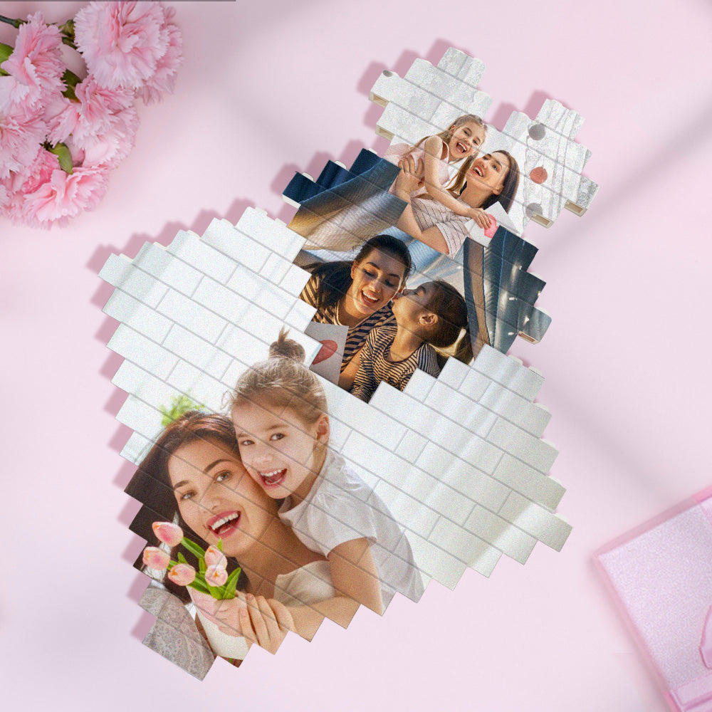 Personalizowane puzzle z klocków w kształcie serca na prezent dla pary