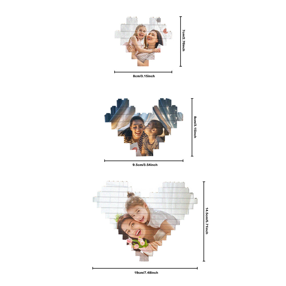 Personalizowane puzzle z klocków w kształcie serca na prezent dla pary