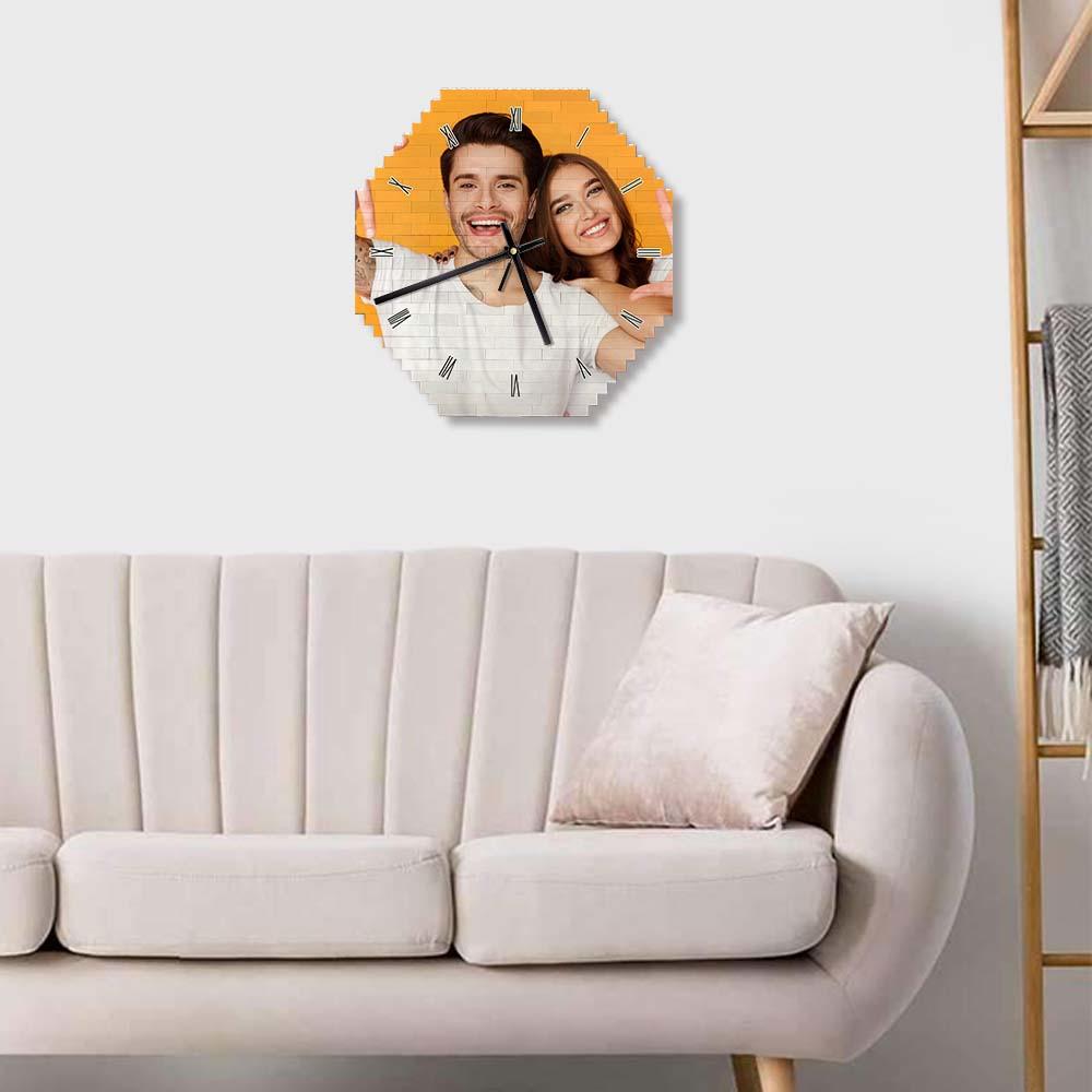 Personalizowany zegar ścienny z zdjęciem, prezent na rocznicę dla pary