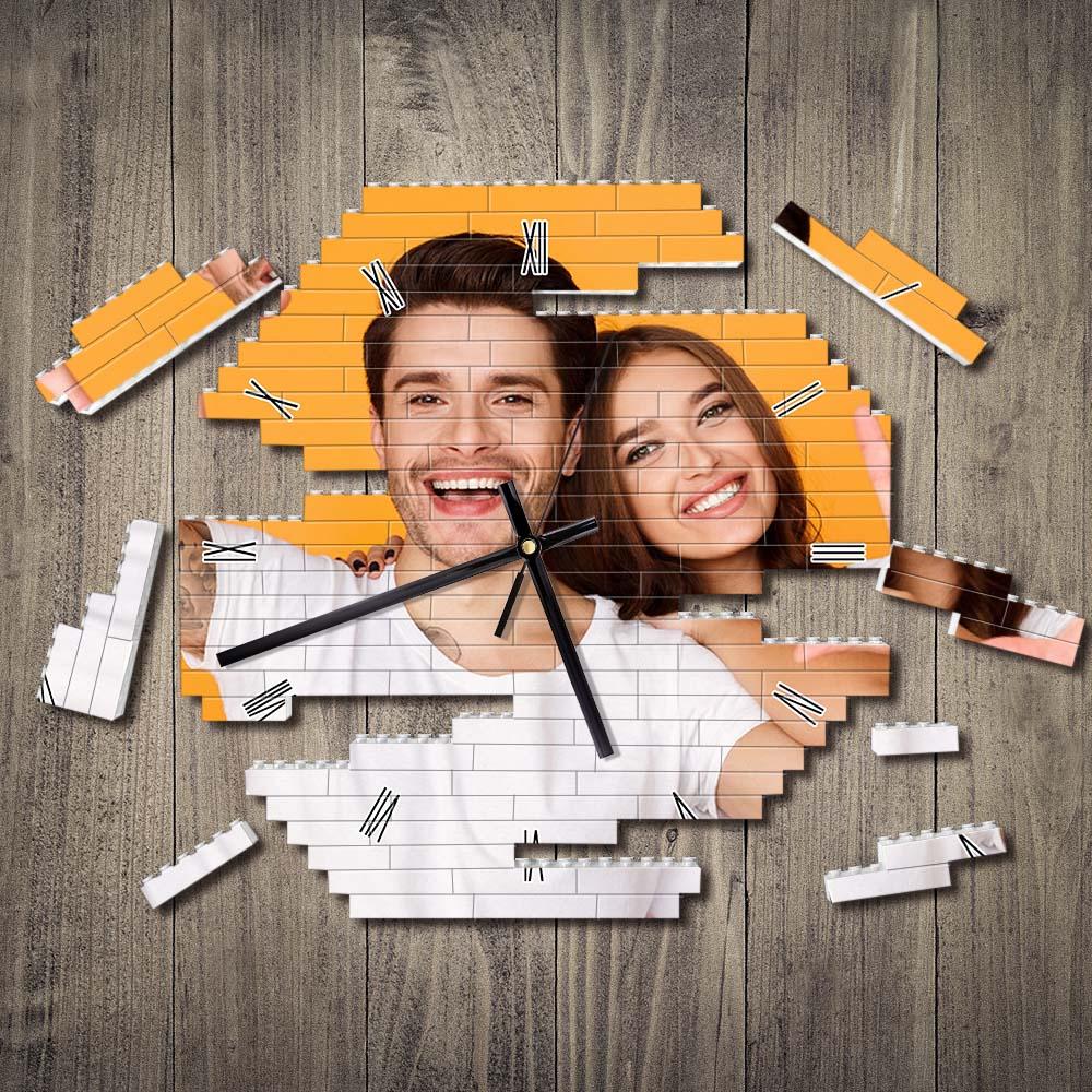 Personalizowany zegar ścienny z zdjęciem, prezent na rocznicę dla pary