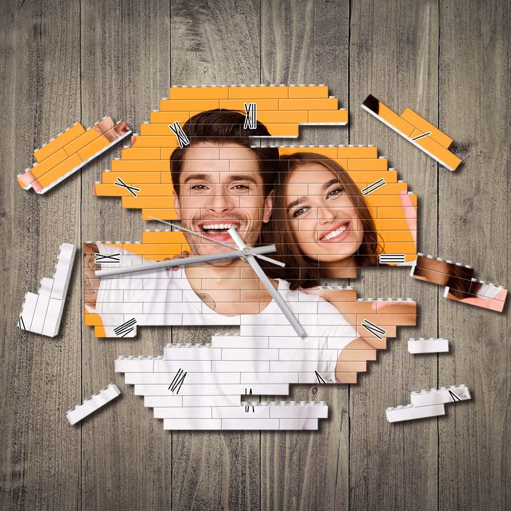 Personalizowany zegar ścienny z zdjęciem, prezent na rocznicę dla pary